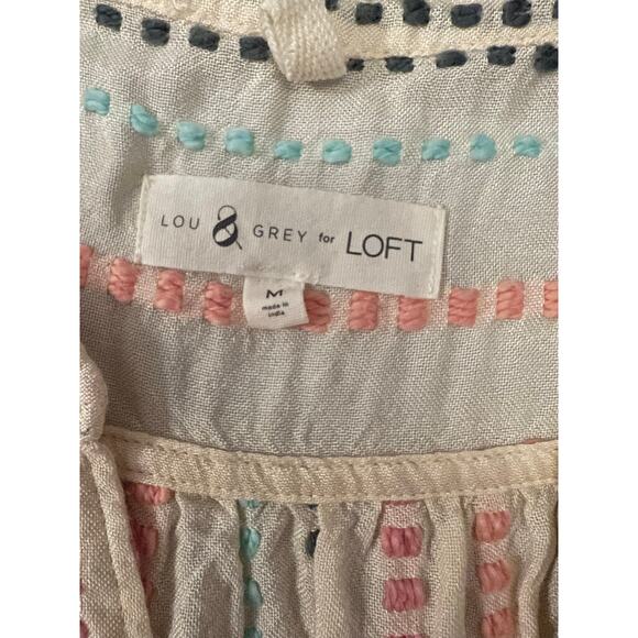 Lou & Gray for Loft women's shirt, tie front, size M, LIKE NEW - Picture 2 of 3